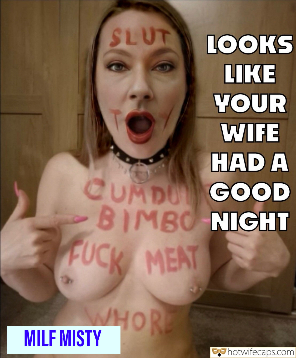 Wife Sharing Submitted by Users 🔥 Snapchat Humiliation Group Sex Cum Slut Cuckold Stories Challenges and Rules Bull Blowjob Bigger Cock hotwife caption: I still remember the night vividly. The way the artificial light cast shadows across her face, highlighting the red text scrawled across her skin. ‘SLUT’, ‘CUMDUMP’, ‘BIMBO’, ‘FUCK MEAT’, ‘WHORE’—each word a brutal reminder of what she had become. Her...