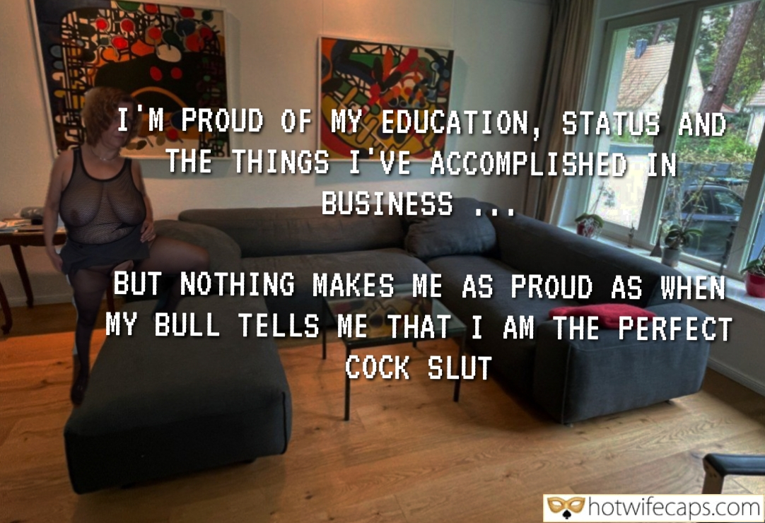 My Favorite hotwife caption: I remember the moment my bull’s words echoed in my mind, ‘You are the perfect cock slut.’ It wasn’t just a compliment; it was a badge of honor, a validation of my deepest desires. Sitting on the cushioned footrest, my...