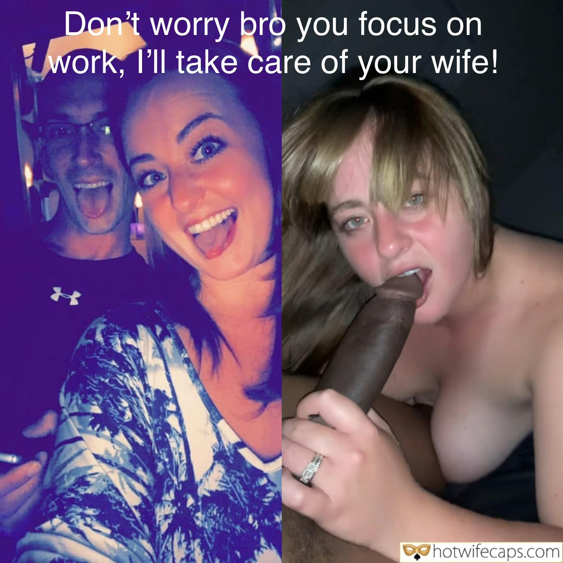 Submitted by Users 🔥 Cheating Blowjob Bigger Cock BBC hotwife caption: Image showcases contrasting indoor scenes with playful themes, highlighting dynamics when partners are apart. Focus on lighting and composition creates intri... When Hubbies Are Away, Wives Play!