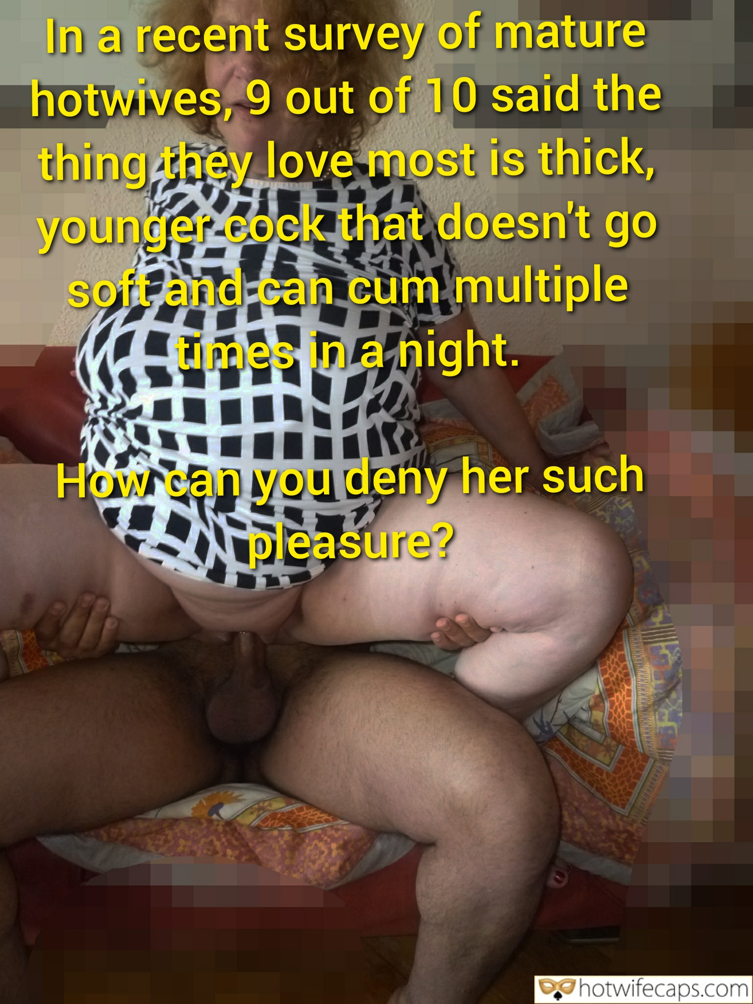 Wife Sharing Submitted by Users 🔥 Cuckold Stories Bull hotwife caption: Image depicts a mature woman with a younger man in a private setting, highlighting a power dynamic where she seeks intense sexual satisfaction. Why Can’t I Satisfy Her Like He Can?