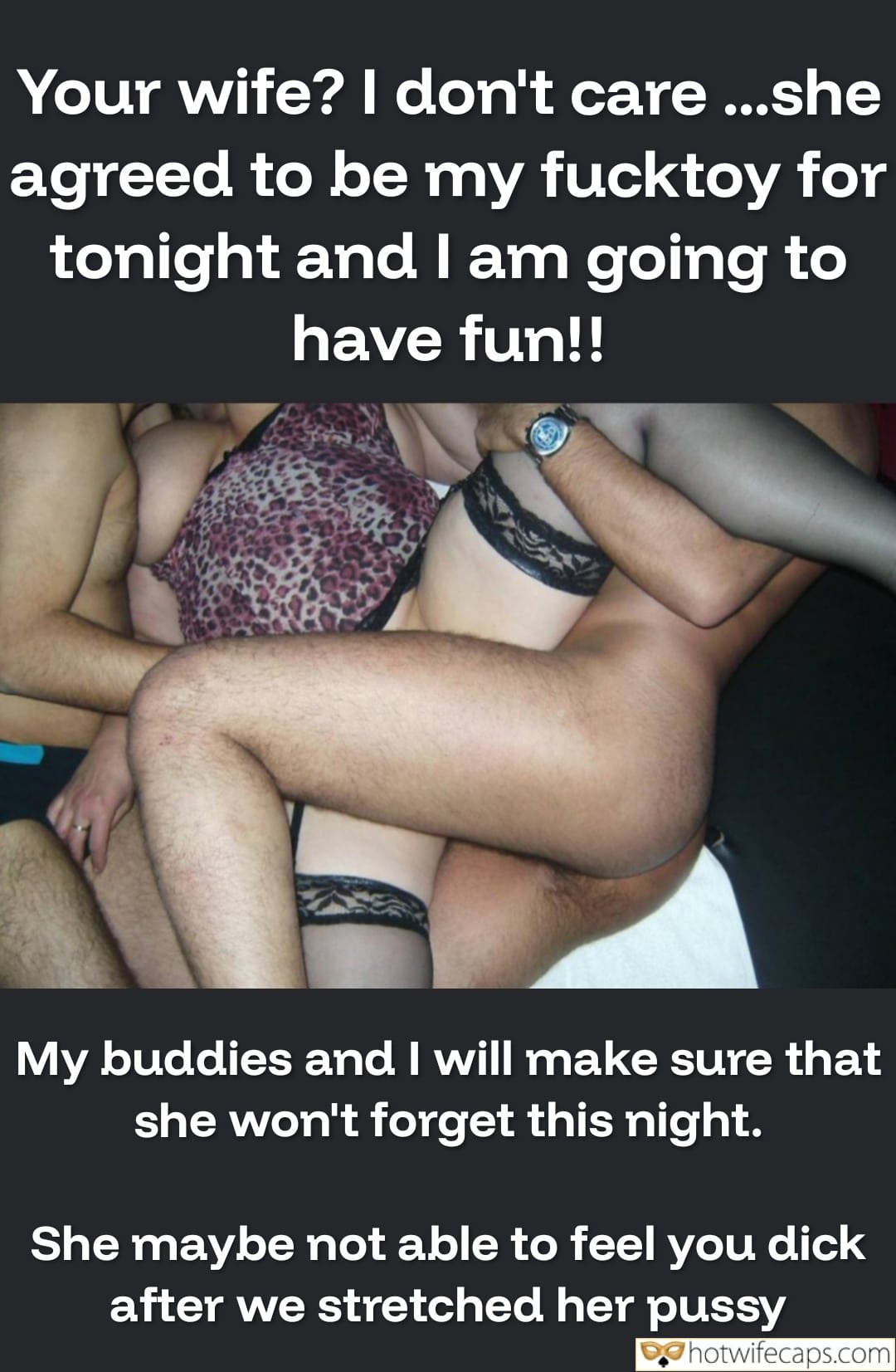 Wife Sharing Threesome Submitted by Users 🔥 Group Sex Friends Cuckold Stories Bull hotwife caption: Three men engage in group sex with a woman, focusing on her physical pleasure and their dominance. The scene highlights a cuckold dynamic, where the wife's c... My Wife’s Wild Night: Stretched and Shared