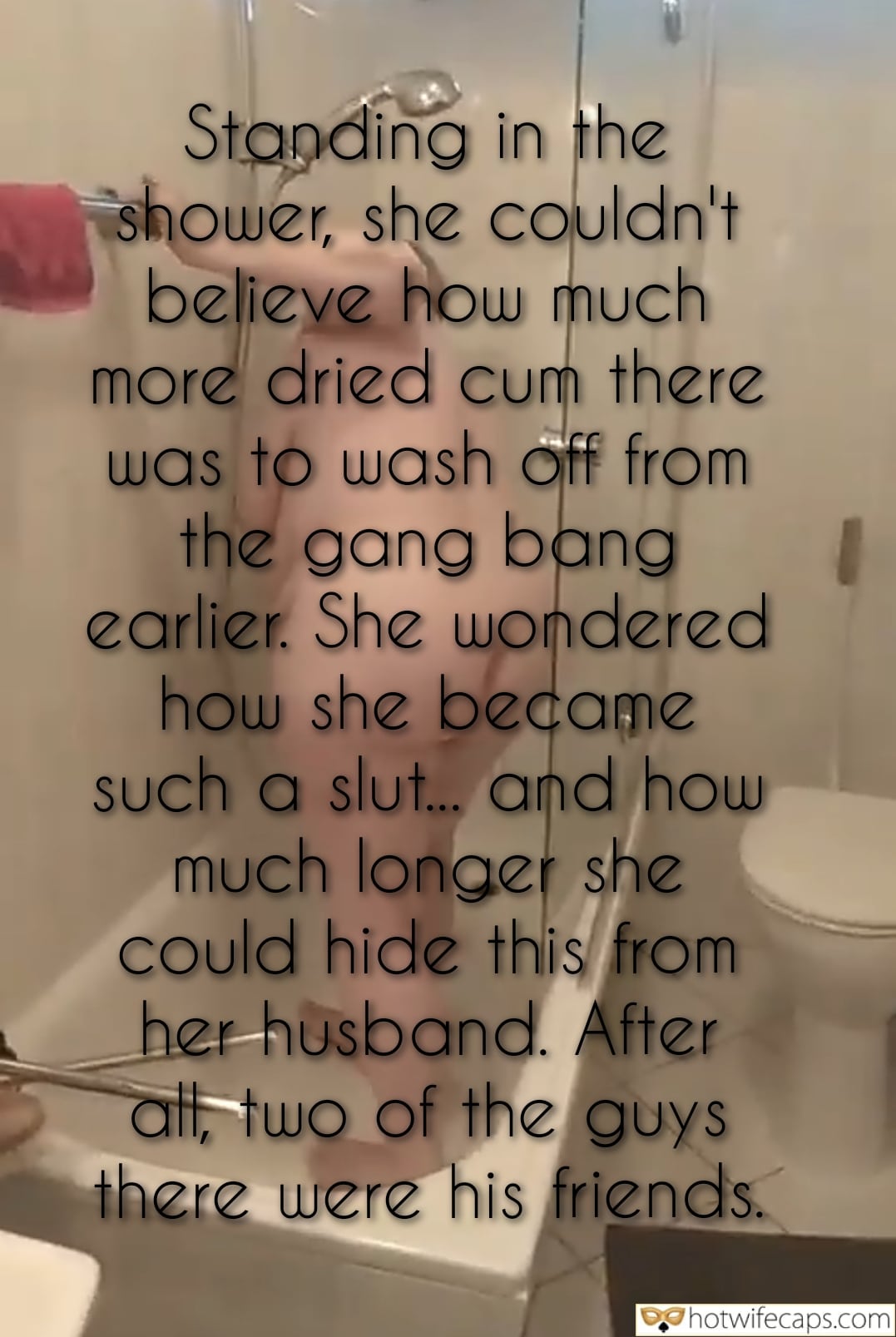 Wife Sharing Submitted by Users 🔥 Group Sex Cuckold Stories Bull hotwife caption: A hotwife struggles to wash away the evidence of a secret gang bang in the shower, grappling with guilt and the thrill of deception. Shower Secrets: A Hotwife’s Dilemma