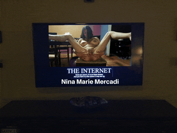 Texts Submitted by Users 🔥 Public Humiliation Gifs BBC Anal hotwife caption: Nina Marie Mercadi's intimate moments are captured on a television screen, highlighting the consequences of online exposure and the power of an unseen audience. Prime Time Exposure: Nina Marie Mercadi’s Webcam Revelations