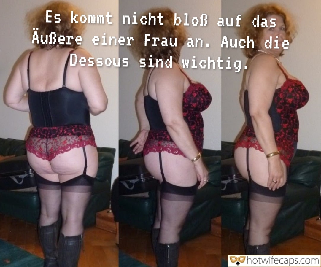 Wife Sharing Submitted by Users 🔥 Cuckold Stories Bull hotwife caption: Curvy MILF in lingerie teases her cuckold husband, showcasing her assets in a black corset and red lace thong, exerting control and dominance. Curvy MILF Teases Her Cuck in Lingerie