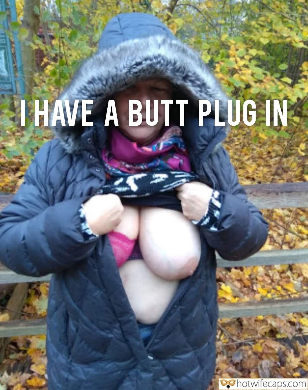 Wife Sharing Submitted by Users 🔥 Cuckold Stories Bull Boss Anal hotwife caption: A hotwife stands outdoors in autumn, partially nude with a plug in her ass, teasing her cuckold husband from afar. She exudes confidence and dominance, enjoy... Hotwife’s Autumn Anal Adventure: Plugged and Playful