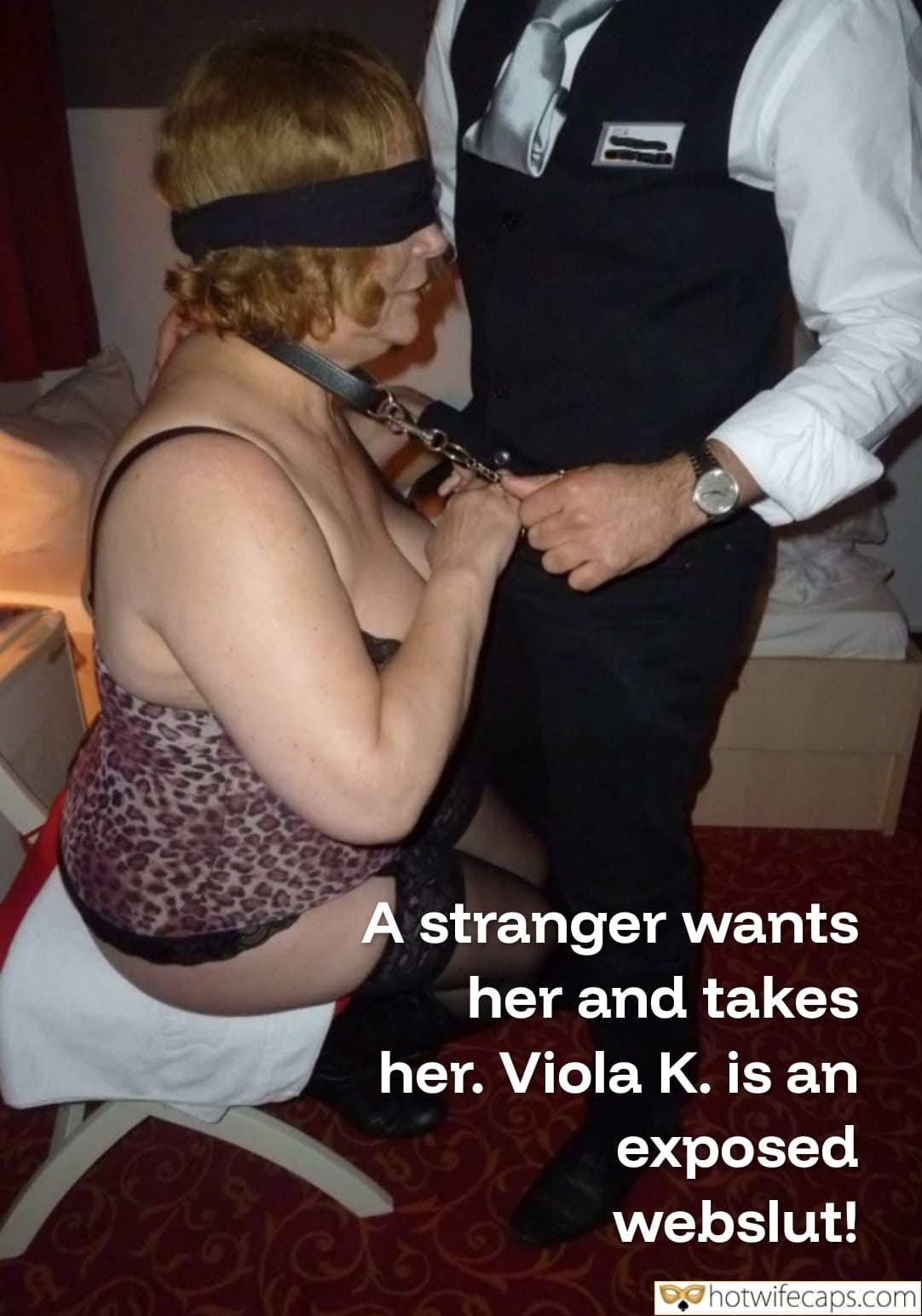 Wife Sharing Submitted by Users 🔥 Cuckold Stories Cheating Bull hotwife caption: A woman gives a blowjob to a man in a hotel room, her body trembling with submission as she works his cock with her mouth. Hotel Room: Submissive Blowjob Session