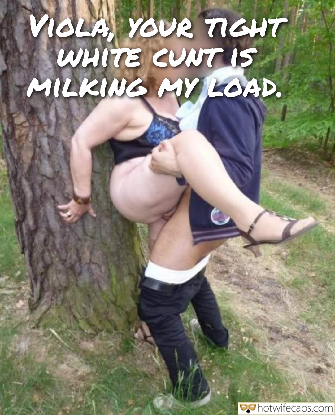 Wife Sharing Submitted by Users 🔥 Cuckold Stories Cheating Bull Bottomless hotwife caption: Viola's curvy body bent over a tree, her ass spread wide, as her man fucks her hard in the forest, his cock buried deep inside her tight cunt. Viola’s Tight Cunt: A Forest Fucking Fantasy