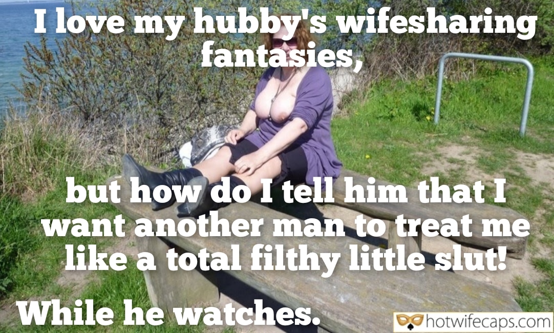 Wife Sharing Submitted by Users 🔥 Friends Cuckold Stories Cheating Bull Bottomless hotwife caption: A woman sits on a bench near water, partially nude, exploring her husband's wifesharing fantasies and her own desires to be treated as a slut. Wifesharing Confession: My Husband’s Fantasy and My Secret Desire