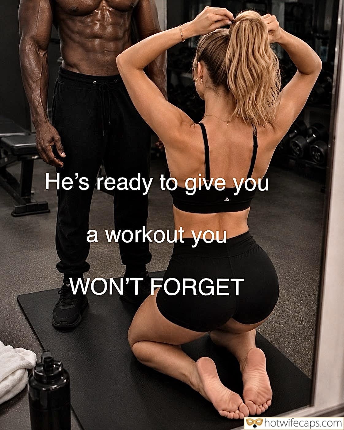 Submitted by Users 🔥 Humiliation Feet Cheating Bull Blowjob BBC hotwife caption: A sissy's submission in the gym, with a muscular trainer and a workout that promises to be unforgettable. Sweaty Gym Session: A Sissy’s Submission